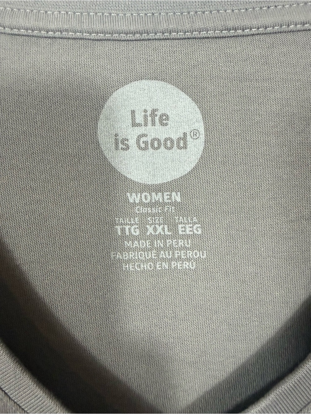 NWT Life Is Good XXL Gray Go Places Jeep Graphic Long Sleeve V Neck Tee - Picture 5 of 9
